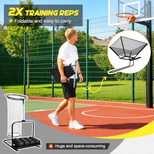 Black Volleyball Setter Trainer with Multi-Directional Catch Net - Indoor & Outdoor Practice Equipment