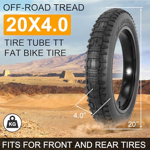 WEIYINGSI 2-Pack 20x4.0 Fat Bike & E-Bike Tires with Tubes - Black