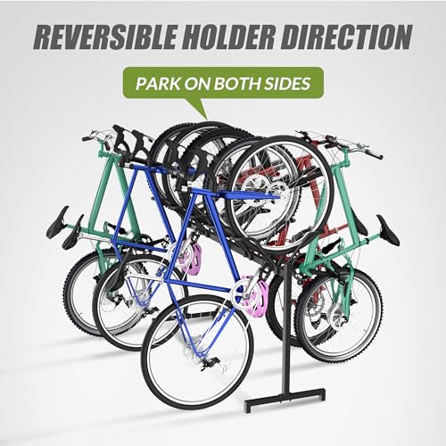 5-Bike Floor Stand Bike Rack - Adjustable Garage Bicycle Storage Organizer