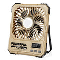 Portable Camping Fan with Power Bank Khaki - 20000mAh Foldable Rechargeable Fan with LED Light & Remote