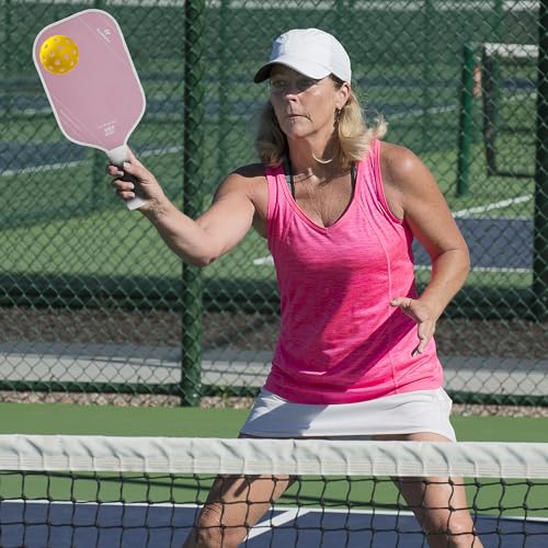Frumhestre T700 Carbon Fiber Pickleball Paddle Pink 14mm Thick Offensive Speed & Control