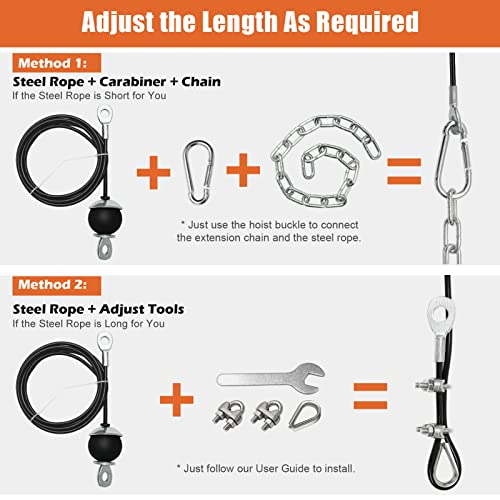 SERTT Home Gym Pulley System Black - Lat Pulldown, Triceps, Biceps, Shoulder Workout