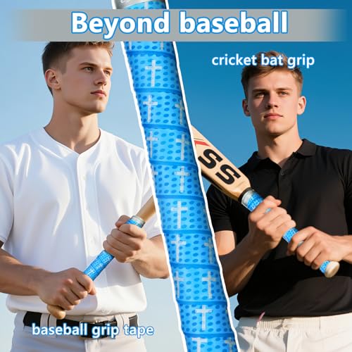 White Pink Blue Black Cross Bat Grip Wraps for Baseball & Softball - Non-Slip Elite Batting Tape (4 Pack)