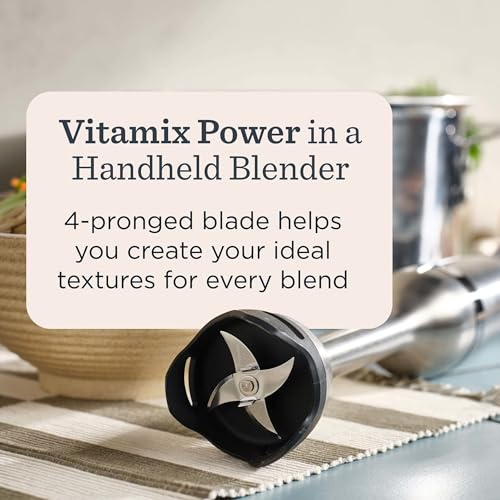 Vitamix 5-Speed Immersion Blender Set with Whisk & Storage Case, Stainless Steel