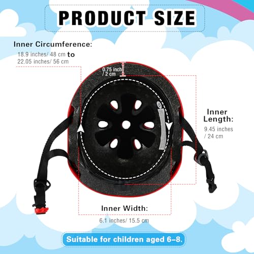 Kids Bike Helmet 6-Pack Adjustable & CPSC Certified for 3-8 Years