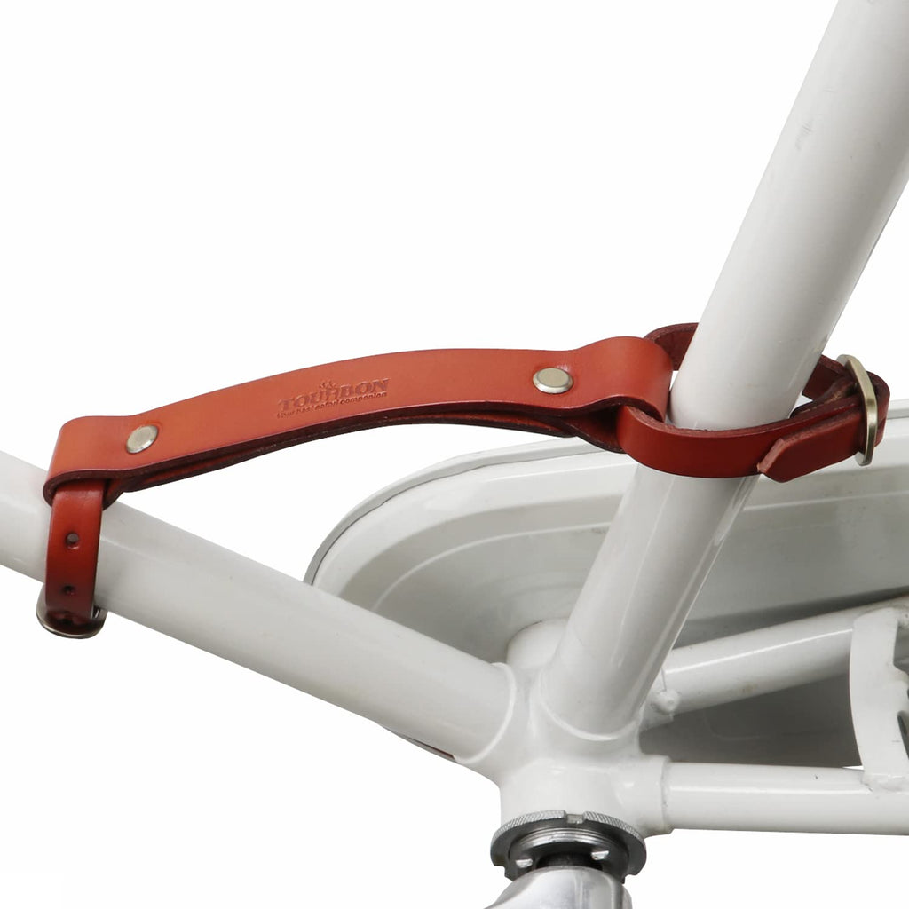 TOURBON Leather Bike Handle Strap Bicycle Frame Carrying lifter