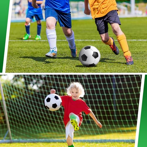 Bulk Size 5 Soccer Balls with Pumps - Durable, Soft PU Leather, Indoor & Outdoor Use