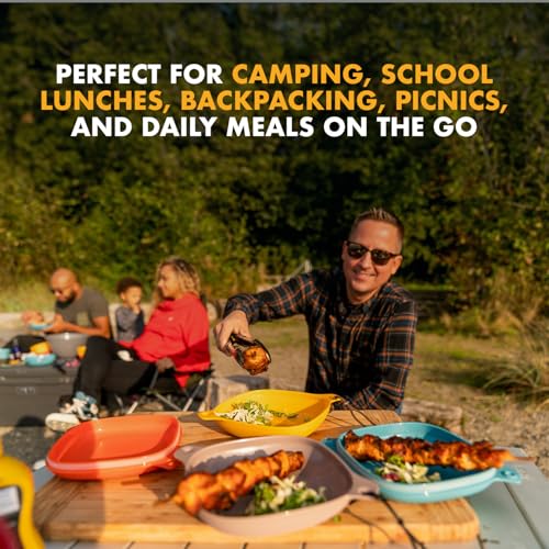 Camping Mess Kit with Bowl Plate and 3-in-1 Spork Set - Sunrise / One Size