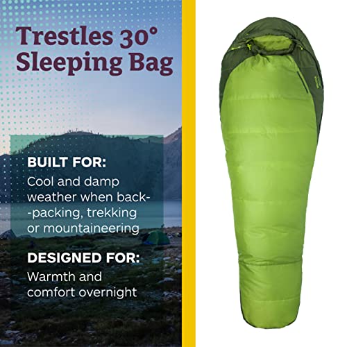 Marmot Trestles 30° Sleeping Bag - Green Lichen/Greenland, Left Zip