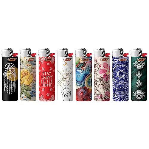 BIC Maxi Pocket Lighter - Special Edition Bohemian Collection, Assorted Designs, 50 Pack