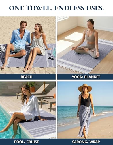 Oversized Beach Towels Pack of 12 - Summer Dozen, 39x71 Inches, Quick-Dry Turkish Style