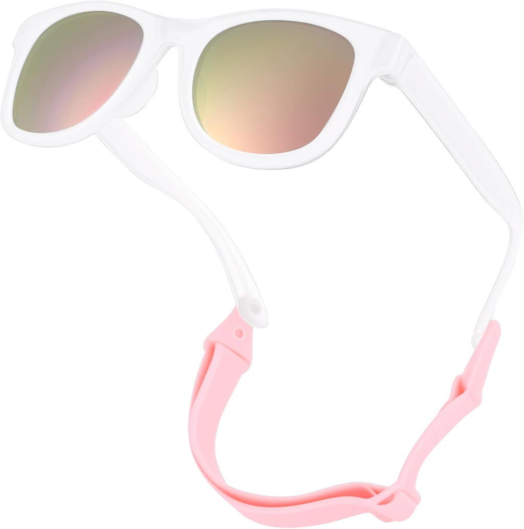 Polarized Baby Sunglasses - Unbreakable Infant Shades with Strap for Newborns & Toddlers 0-12 Months