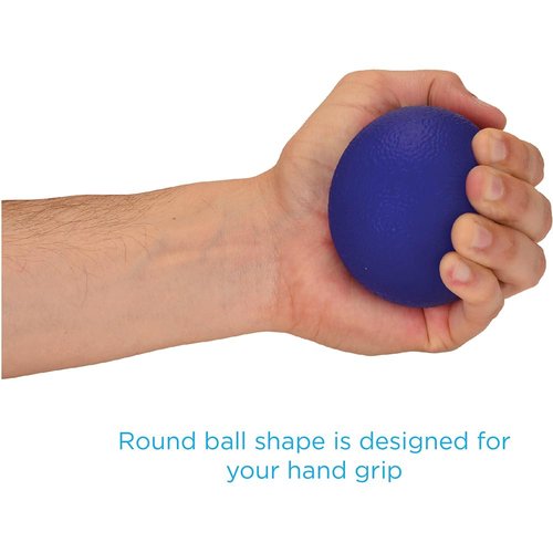 NOVA Therapy Exercise Stress Round Ball - Medium Resistance Stress Balls for Adults & Grip Strengthening, Color Orange