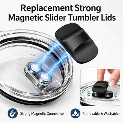 20 oz Magnetic Slider Replacement Lid for YETI Tumbler Spill-Resistant 3 Pack