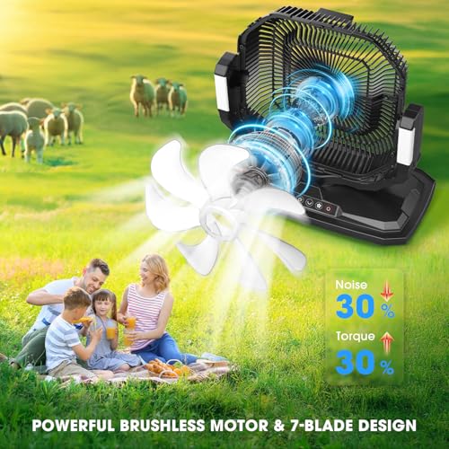 Ausic 5 Gallon Portable Misting Fan Black with Caster, 12-Inch Oscillating Outdoor Fan with Remote & LED Light