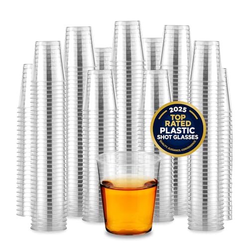 2000 Pack 1.5 oz Clear Plastic Disposable Shot Glasses for Jello Shots & Party Use