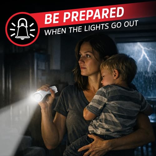 Energizer Auto-On Rechargeable LED Flashlights 6-Pack White for Power Outages