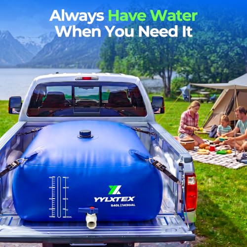 YYLXTEX 264 Gallon Blue Collapsible Water Bladder Tank for Camping & Emergency