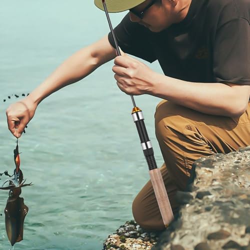 25.6 Inch Pocket Telescopic Fishing Rod - Ultra-Light Carbon Travel Ice & Saltwater Rod with Cork Handle