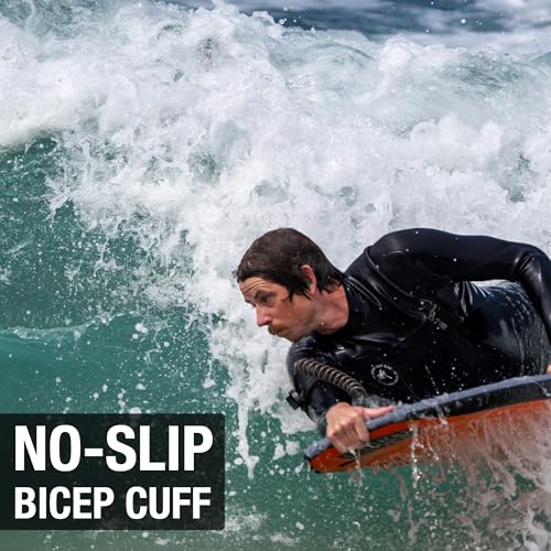 4ft Bodyboard Leash - Adjustable Padded Arm Cuff & Tangle-Free Coil Cord