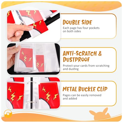 Large Dark Red Card Binder 400 Pockets with Removable Sleeves - Collectible Trading Card Organizer
