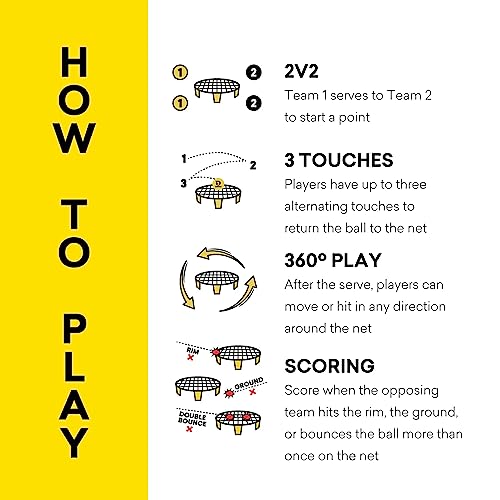 Spikeball Pro Tournament Kit Black & Yellow – Includes Upgraded Net, Spin Balls, Pump & Backpack