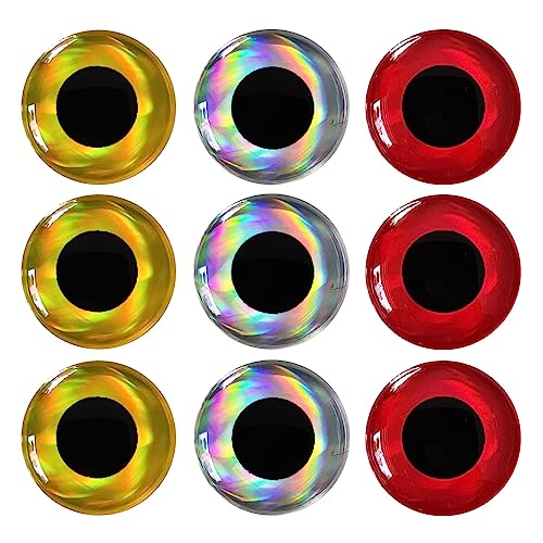 Round 3D Simulation Laser Fishing Lure Eyes - 900pcs Big Size, Self Adhesive