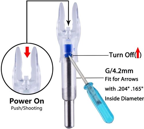 Lighted Nocks - 6 PCS LED Arrow Nocks for .204 to .246 ID Arrows | Screwdriver Included