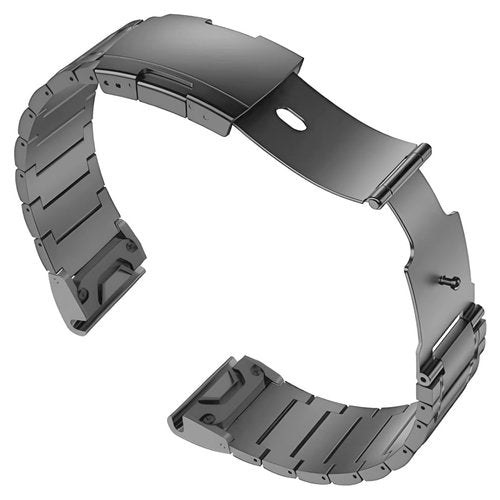 MaKTech Titanium Band for Garmin,22mm Five-Piece Metal Bracelet Strap with Quick Release Connector,Tortoise Buckle,for Garmin Fenix 8 47mm/E 47mm/7/6 Smartwatch (Gray)