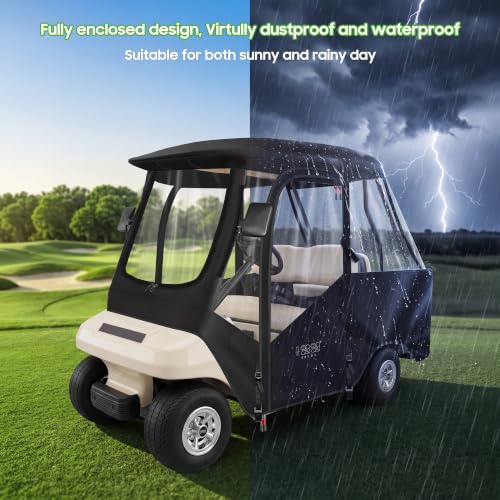 10L0L Golf Cart Enclosure for Club Car DS 1981+ 4-Passenger Models Waterproof Windproof Cover