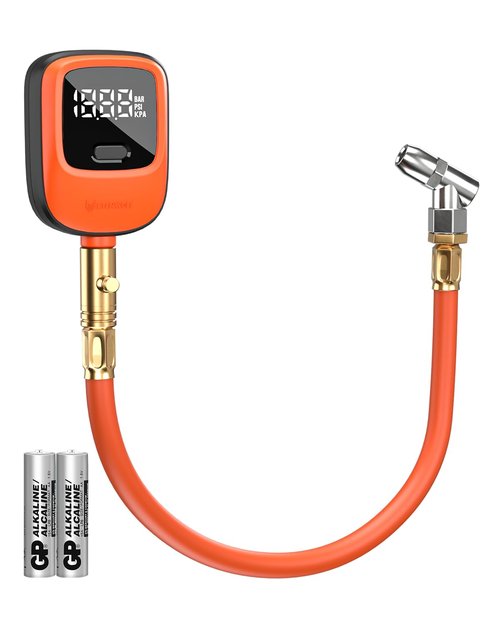 ETENWOLF T600 Digital Tire Pressure Gauge - High Precision 0-250 PSI with Rubber Hose & Replaceable Batteries