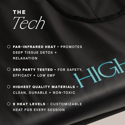 HigherDOSE Infrared Sauna Blanket with Low EMF, 9 Temperature Levels, Portable Home Spa