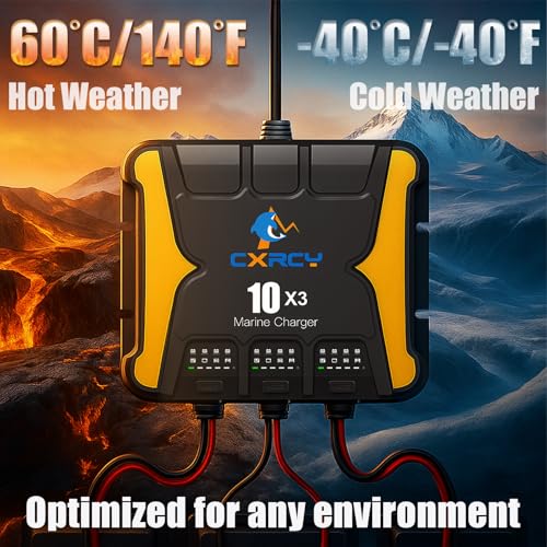 12V 30A Marine Battery Charger 3 Bank Waterproof Smart Maintainer - CXRCY 30A (10A/Bank)