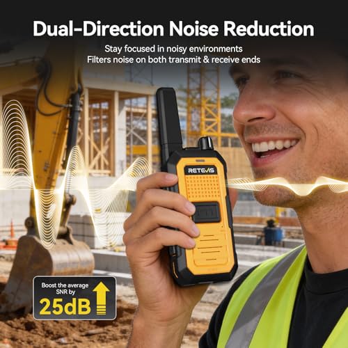 Retevis RB48A Rugged 2-Way Radio Set 4 Pack Long Range Shockproof Jobsite Communication