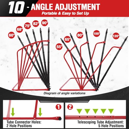 Zealfeel 6x4ft Soccer Rebounder Net with Adjustable Angles - Training Frame for Soccer Practice