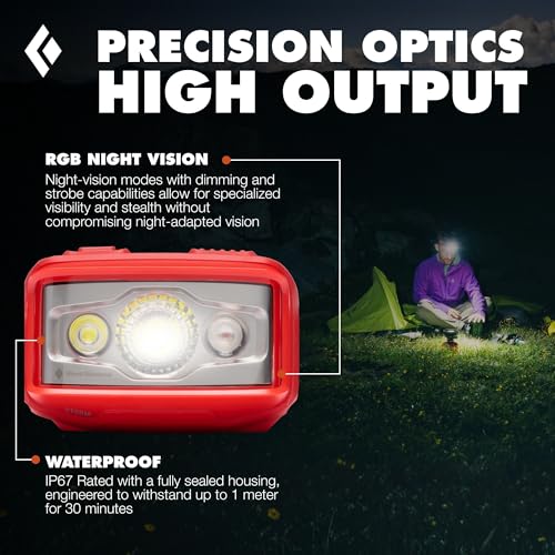 BLACK DIAMOND Storm 550 Octane Rechargeable USB-C Headlamp – Dimmable, Waterproof, Outdoor Camping & Hiking Light