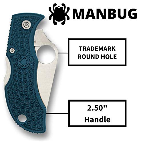 Spyderco Manbug Folding Knife K390 Blue FRN PlainEdge - Compact EDC