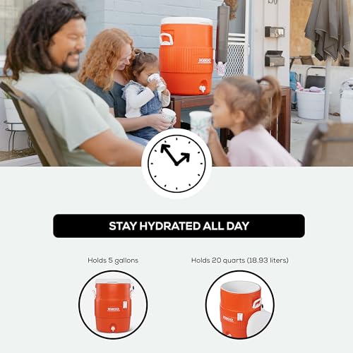 Orange 10 Gallon Insulated Beverage Cooler with Spout - Portable Water Dispenser