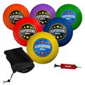 Kids Playground Balls Set — 6 Assorted Rubber Kickballs with Carry Bag, 8.5 Inch