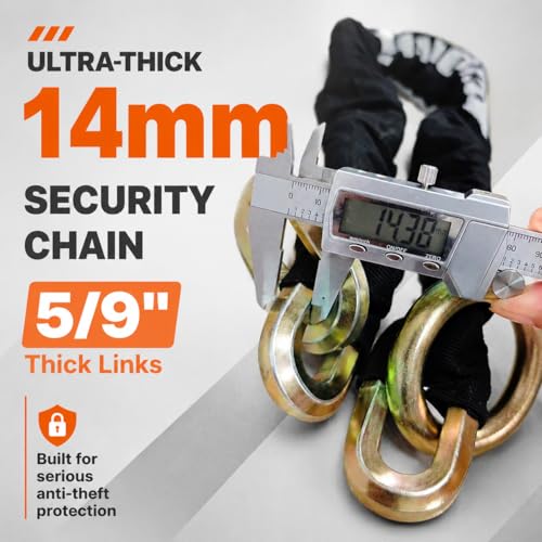 Heavy Duty 14mm Security Chain for Motorcycle & Outdoor Security