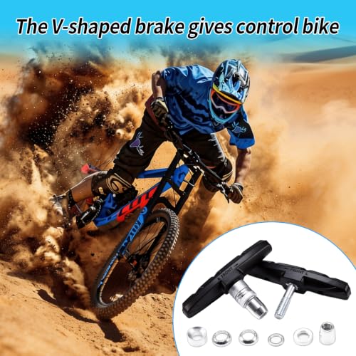 Chooee Bike V-Brake Pads Set - 70mm Black, 2 Pairs Universal Bicycle Brake Shoes