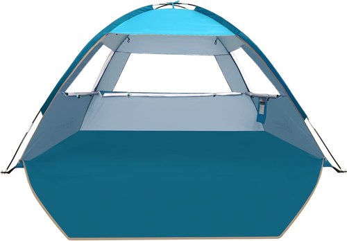 COMMOUDS Beach Tent - UPF 50+ Sun Shade Canopy for 3-8 People | Lightweight & Easy to Set Up