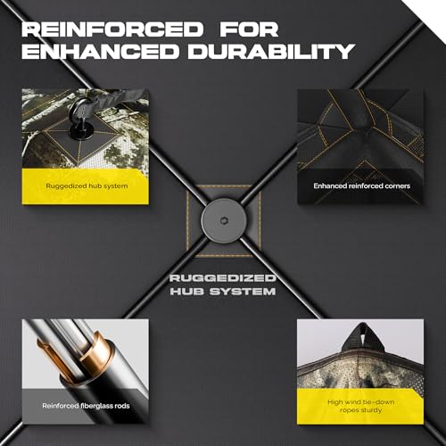2-3 Person Pop Up Hunting Blind with 270° See-Through Windows, Portable Ground Concealment