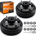 Black 2-Pack EZGO Brake Drum Hub Assembly for Golf Carts - Fits TXT 1982-UP, 24 Tooth Spline Replacement