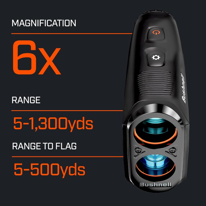 Bushnell Tour V7 Shift Laser Rangefinder Patriot Pack with Towel Bundle - 1300 Yard, Slope Tech, Magnetic Mount, Dual Display