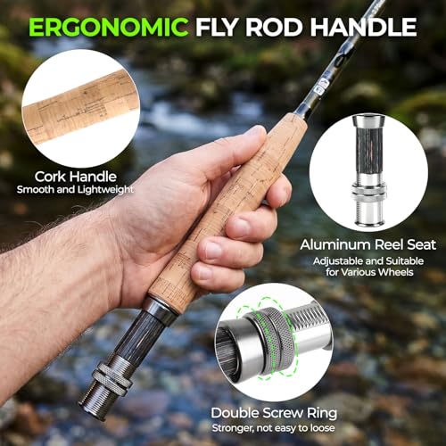 TOPFORT 5/6# 8FT Fly Fishing Rod & Reel Combo Kit with Complete Gear