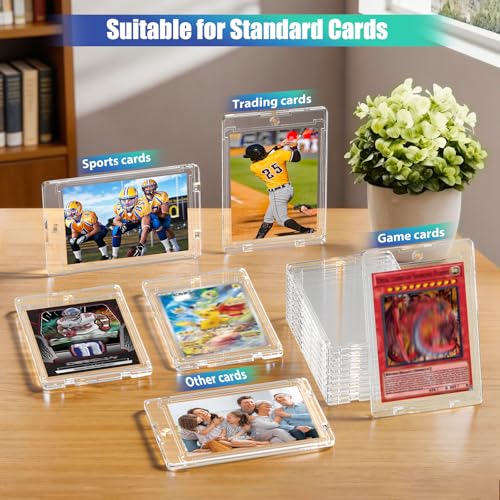 25 Pack Magnetic Card Holders for Trading Cards - Slim 35pt One Touch Protectors with Magnetic Closure