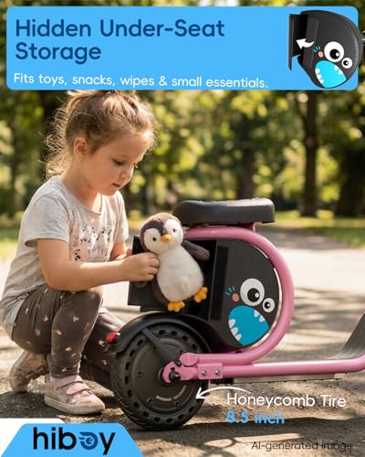 Hiboy JoyHaul Pink Electric Kids Scooter with Seat, 9.3MPH, UL 2272 Certified