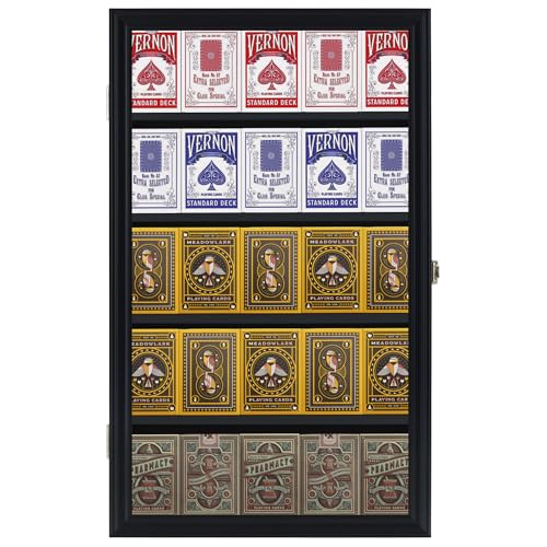 DisplayGifts Black Hockey Puck Display Case Wall Shelf Shadow Box with UV Protection