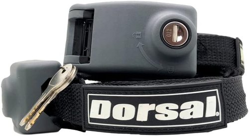 DORSAL Surf Locking Straps - Theft-Resistant Reinforced Roof Rack Tie Downs | 10' Black Steel/Nylon